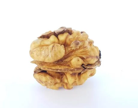 Walnut nuts without shell isolated food background Photos