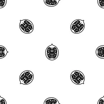 Walnut pattern seamless black 스톡 일러스트