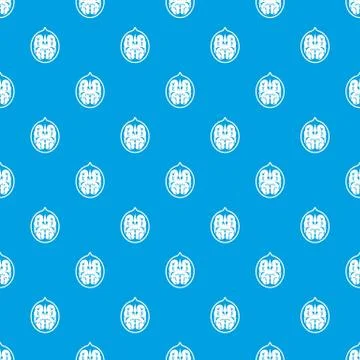 Walnut pattern seamless blue 库存插图