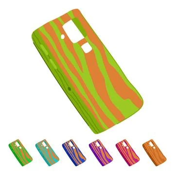 Walnut phone case wooden vector cartoon graphic Stock Illustration