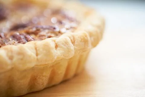 Walnut pie close-up, a piece of walnut pie Stock Photos