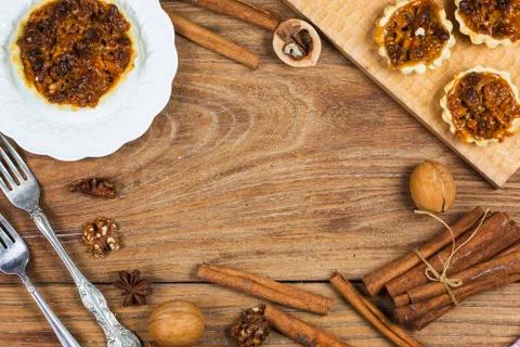 Walnut pie Stock Photos