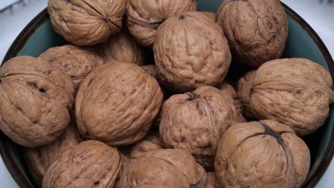 Walnut on a plate Stock Footage 257787347