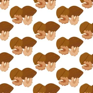 Walnut seamless pattern Illustrazione stock