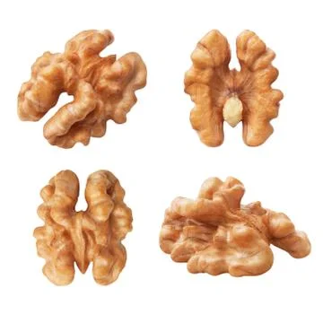 Walnut set isolated Stock Photos