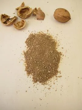 Walnut shell granules Stock Photos