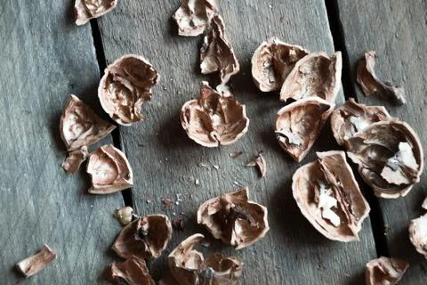 Walnut shells Stock Photos