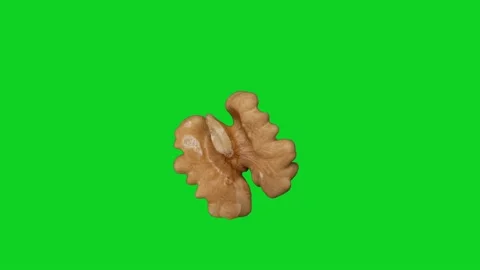 Walnut spinning, Green Screen background chromakey 4K Stock Footage 149885669