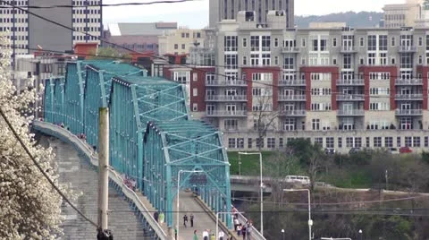 Walnut St Bridge WS Stock Footage 22102877