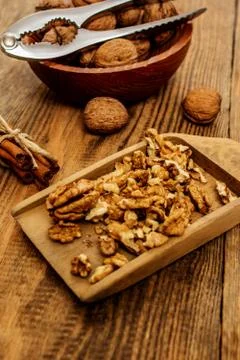 Walnut on table Stock Photos