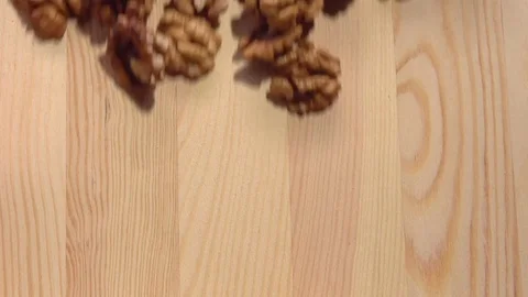 Walnut. walnut kernels fall. Stock-Footage 70878123