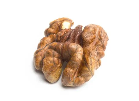 Walnut on a white background. close up Stock Photos