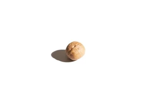 Walnut on a white background. Hard shadows. Isolated Stockfoto's