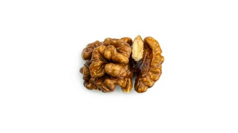 Walnut on a white background. Foto stock
