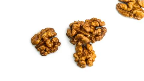 Walnut on a white background. Stock Photos