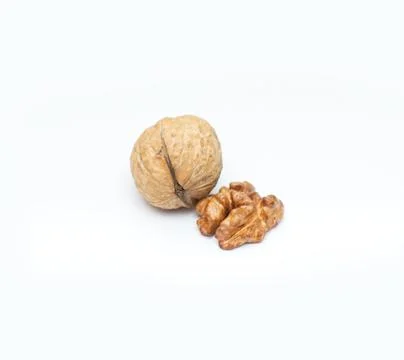 Walnut on a white background Stock Photos