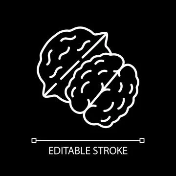 Walnut white linear icon for dark theme イラスト素材