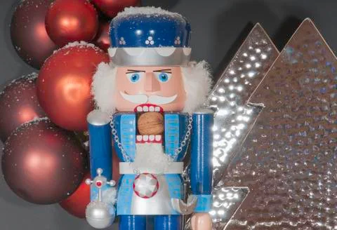 The walnut will be cracked by the nutcracker Stock Photos