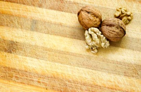 Walnut Wooden Table Background Stock Photos