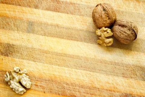 Walnut Wooden Table Background Fotos Stock