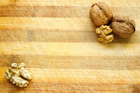 Walnut Wooden Table Background Fotos Stock