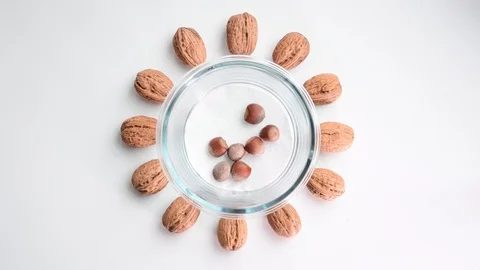 Walnuts and hazelnuts Stock Footage 122645159