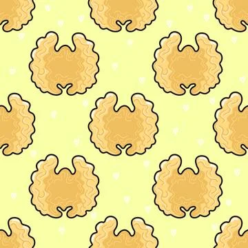 Walnuts arranged in seamless pattern with small hearts 스톡 일러스트