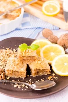 Walnuts baklava Stock Photos