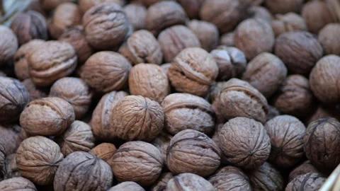 Walnuts in a basket Stock Footage 288748687