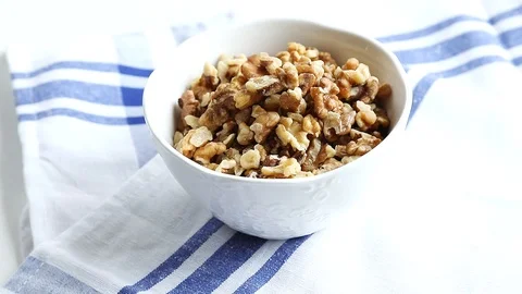 Walnuts in bowl Stock Footage 88727075