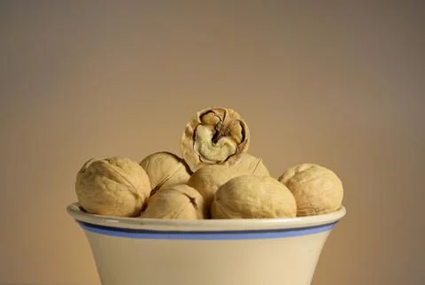 Walnuts in a bowl Stock Photos