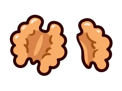 Walnuts cartoon doodle icon Illustrazione stock