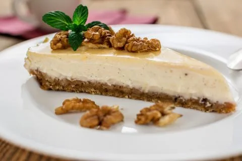 Walnuts cheescake Stock Photos