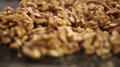 Walnuts close up Stock Footage 77053272