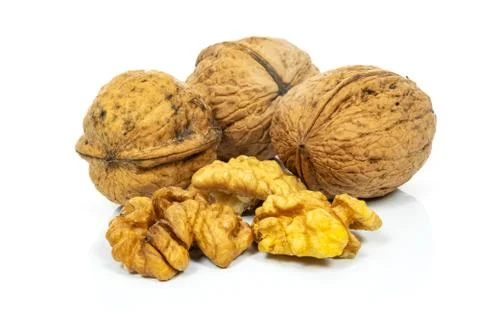 Walnuts in close-up Stock Photos