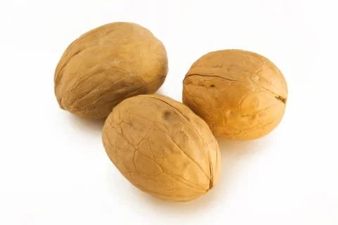 Walnuts. Close-up. Three jokes. Stock Photos