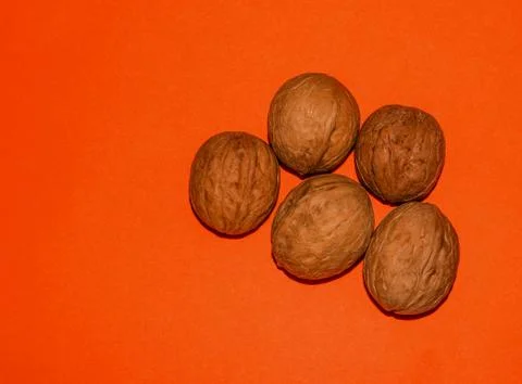 Walnuts on a colored background Foto stock