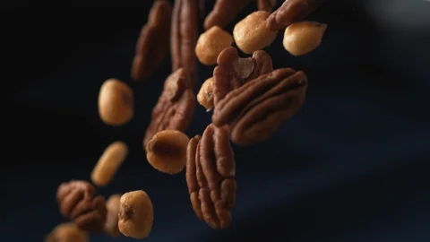 Walnuts falling. Slow Motion. Stock Footage 89604144