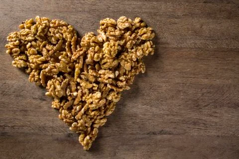 Walnuts in the form of a heart Stock Photos