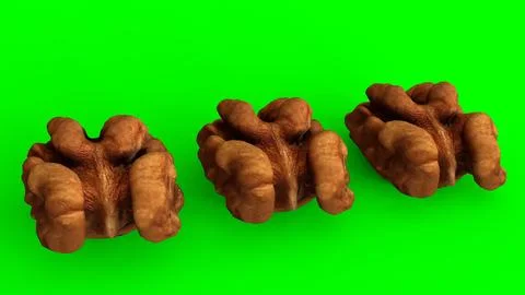 Walnuts with green background イラスト素材