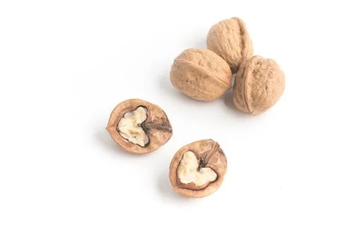 Walnuts heart shaped 스톡 사진