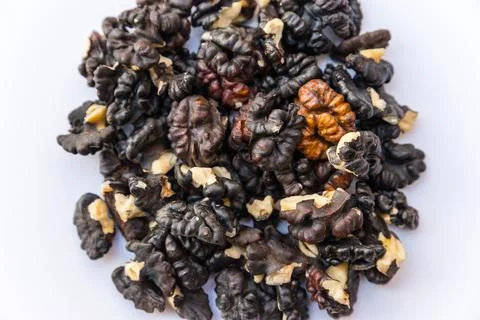 Walnuts from an infected tree Stock Photos