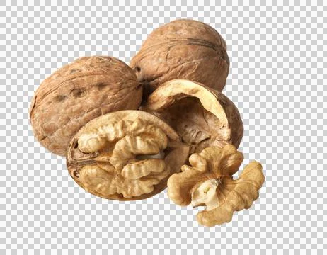 Walnuts isolated on transparent background, Stock Photos