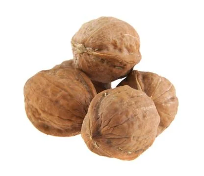 Walnuts isolated on white background close-up Stock Photos