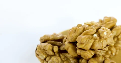 Walnuts Isolated on White Background Stock Footage 102808228