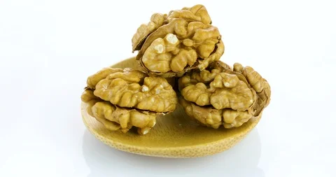 Walnuts Isolated on White Background Stock Footage 102808374
