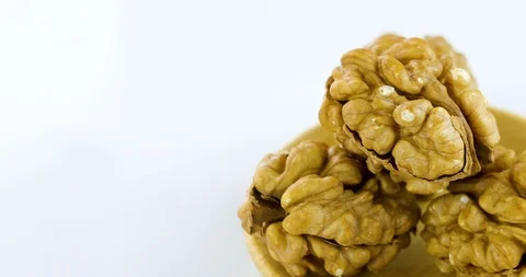Walnuts Isolated on White Background Stock Footage 102808925