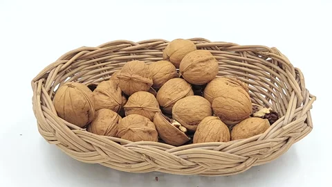Walnuts on isolated white background Stock Footage 289280371