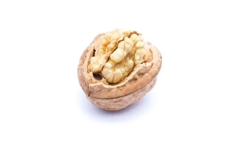 Walnuts isolated on white background. Stock Photos