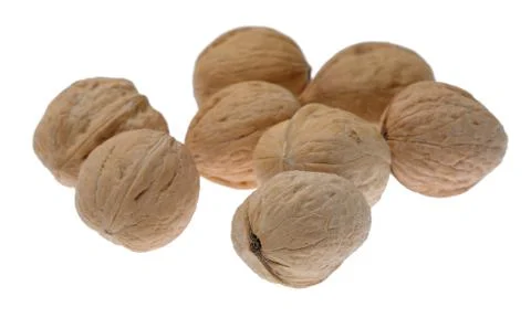 Walnuts isolated on white background Stock Photos